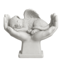 Personalised Dog Memorial Angel Statue in Hands – Weatherproof Resin Grave Marker for Garden Display with Elegant Cursive Name &