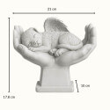 Personalised Dog Memorial Angel Statue in Hands – Weatherproof Resin Grave Marker for Garden Display with Name & Dates
