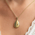 Personalised Dog Memorial Teardrop Urn Necklace – Engraved Pet Picture-to-drawing Ashes Keepsake