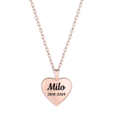 Personalised Dog Memorial Heart Urn Necklace – Engraved Pet Ashes Keepsake with Name & Dates
