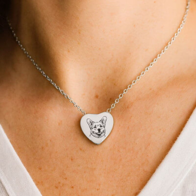 Personalised Dog Memorial Heart Urn Necklace...