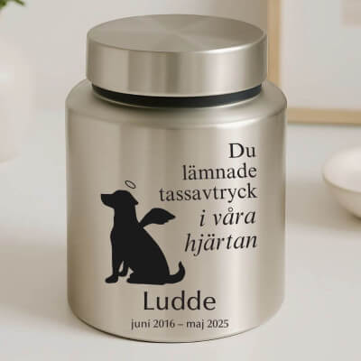 Personlig, cylinderformad hundurna i rostfritt...