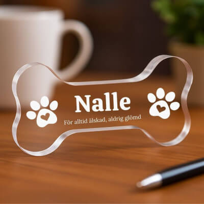 Personlig minnesgåva för hund — graverad,...