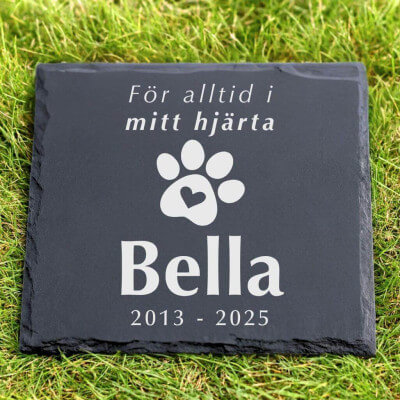 Personlig, kvadratisk gravmarkör för hund —...