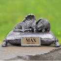 Sleeping Angel Dog Memorial Urn with Name & Dates – Outdoor Resin Grave Marker & Pet Ashes Holder for Garden Display